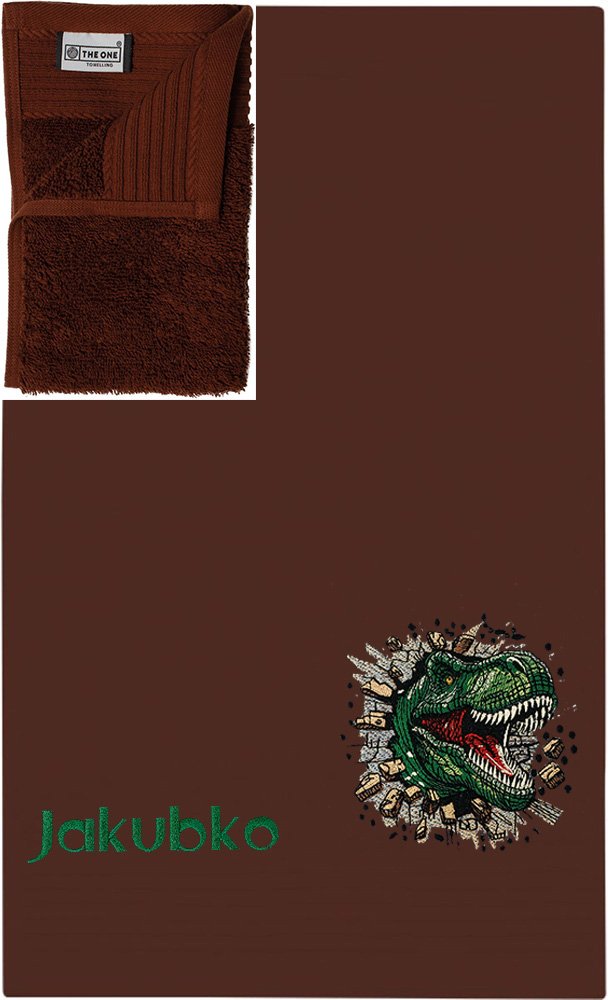Personalizovateľný vyšívaný motív detský uterák, výšivka DINO REX